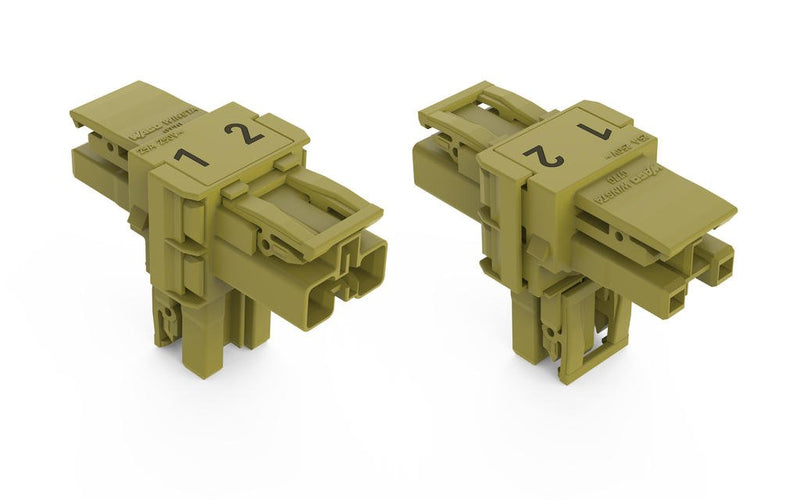 WAGO 770-1702 T-distribution connector 2-pole Cod. B, light green