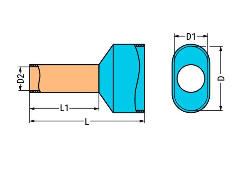WAGO 216-542 Twin ferrule Sleeve for 2 x 1 mm² / AWG 2 x 18 red, insulated, red