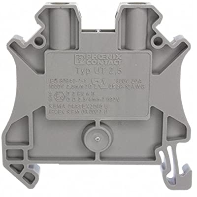 Phoenix Contact, 3044076, UT 2,5 Feed-Through Terminal Block, 1000 V, 24 A, Screw Connection