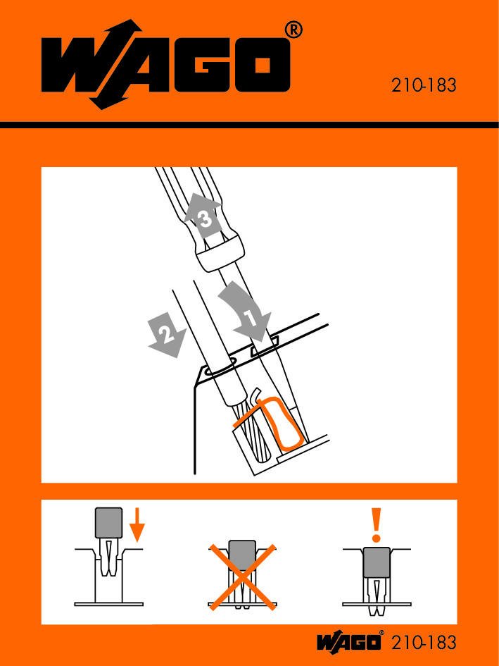 WAGO 210-183 Stickers for operating instructions for front-entry, rail-mounted tbs 280 and 281, 780 to 784 Series