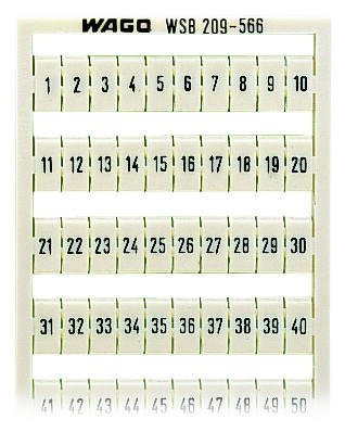 WAGO 209-566 WSB marking card as card, white