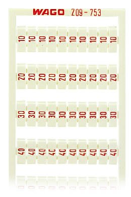 WAGO 209-753 WSB marking card as card, white
