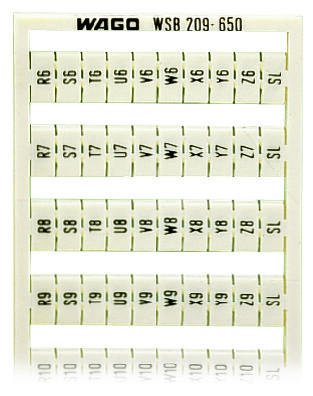 WAGO 209-650 WSB marking card as card, white