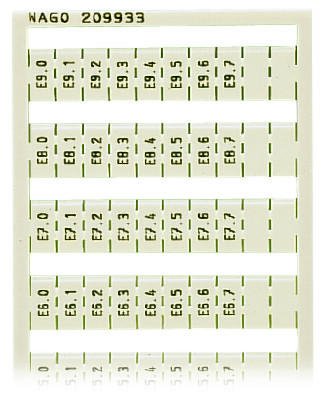 WAGO 209-933 WSB marking card as card, white