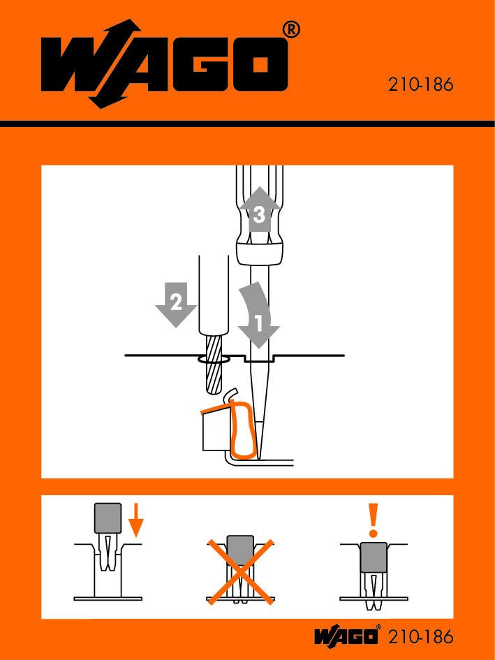 WAGO 210-186 Stickers for operating instructions for front-entry, rail-mounted tbs 279 to 285 Series