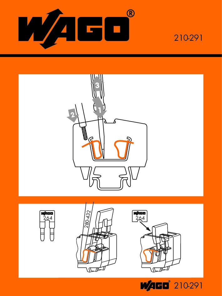 WAGO 210-291 Stickers for operating instructions for miniature rail-mounted tbs 264 Series