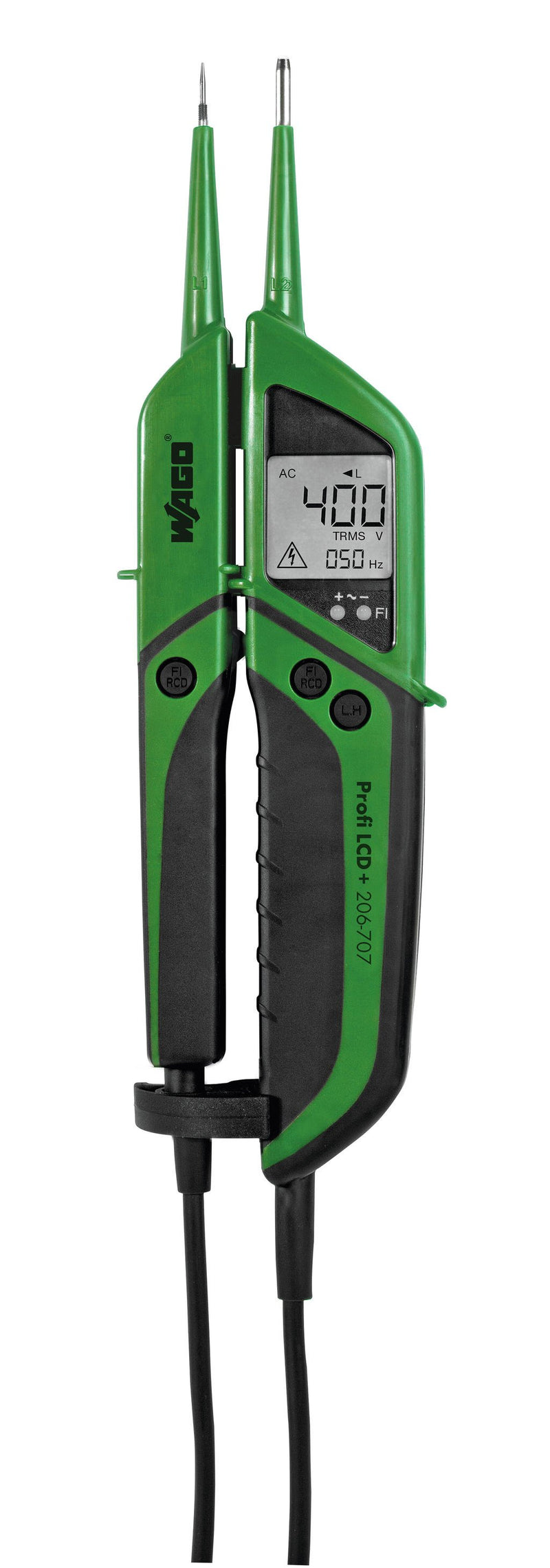 WAGO 206-707 Profi LCD+2-pole voltage tester removable test probes, 4 mm Ø