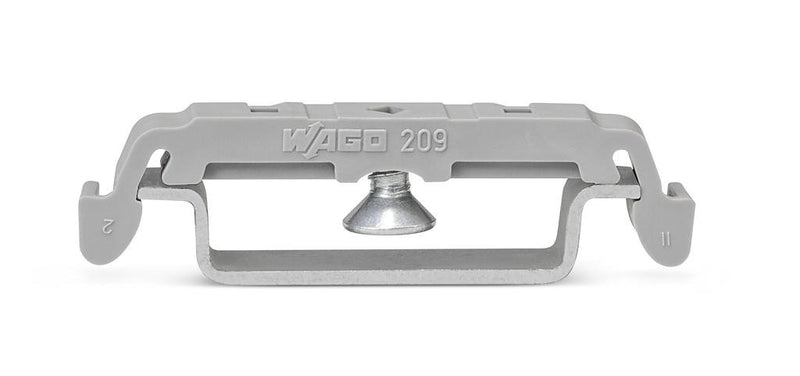 WAGO 209-123 Mounting foot with screwcan be screwed on terminal blocks wi 6.4 mm wide, gray