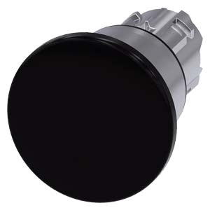 Siemens 3SU1050-1BA10-0AA0-Z Y19 MUSHROOM PUSHBUTTON, 40MM, BLACK