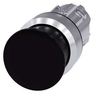 Siemens 3SU1050-1AD10-0AA0-Z Y10 MUSHROOM PUSHBUTTON, 30MM, BLACK
