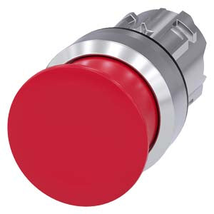 Siemens 3SU1050-1AD20-0AA0-Z Y15 MUSHROOM PUSHBUTTON, 30MM, RED