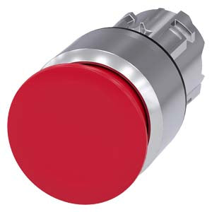 Siemens 3SU1050-1AA20-0AA0-Z Y10 MUSHROOM PUSHBUTTON, 30MM, RED