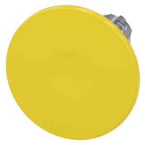 Siemens 3SU1050-1CD30-0AA0 Mushroom pushbutton, 22 mm, round, metal, shiny, yellow, 60 mm, momentary contact type