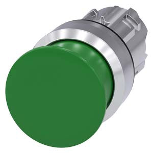 Siemens 3SU1050-1AD40-0AA0-Z Y10 MUSHROOM PUSHBUTTON, 30MM, GREEN
