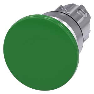 Siemens 3SU1050-1BD40-0AA0-Z Y10 MUSHROOM PUSHBUTTON, 40MM, GREEN