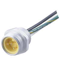 Pepperl & Fuchs 1/2" NPT-V93-G-S-.3M Male receptacle, 7/8" UN / 1/2" NPT, 3-pin